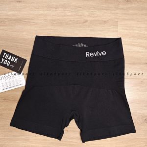 Revive Quần short thể thao không đường may Nữ Freesize (M-XXL) Đen Auth 2nd Poly-amide Spandex Co giãn 4 chiều Thoáng khí Thấm hút mồ hôi Lưng cao ôm eo Tôn dáng Phù hợp gym yoga chạy bộ Mã:1L91