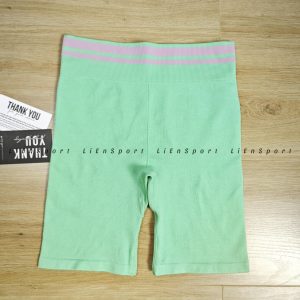 Quần Short Biker Thể Thao Nữ Size S M Xanh Bạc Hà Auth 2nd Cạp Cao Sọc Tím Pastel Xanh Lá Co Giãn 4 Chiều Seamless Thoáng Khí Phù Hợp Yoga Gym Chạy Bộ Mã:1P66