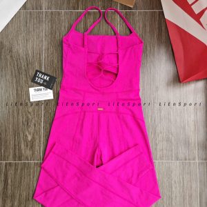 L SPACE Jumpsuit thể thao liền thân Nữ Size M Hồng cánh sen Như mới 98% Vải thun lạnh co giãn 4 chiều Thấm hút mồ hôi Lưng đan dây X thoáng khí Phù hợp tập gym yoga pilates Mã:1R14