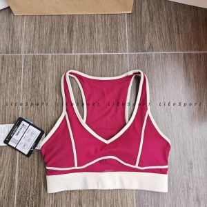 Mã: 1T76 Áo bra thể thao Nữ Size M Hồng đậm viền trắng Auth 2nd Dáng ôm sát V-neck Dây lưng chữ X Vải co giãn thoáng khí Thấm hút mồ hôi Nâng đỡ ngực Phù hợp yoga gym chạy bộ